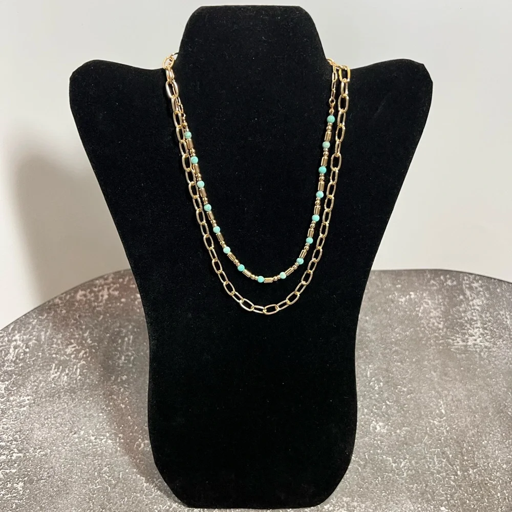 Pomina 2PC 14Kt Gold Plated Stainless Steel‎ Necklace Set NEW